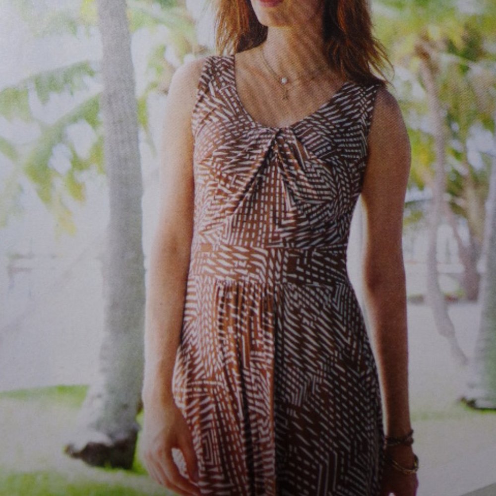 Pure Collection Sleeveless Dress Sz 2 Brown/Wht